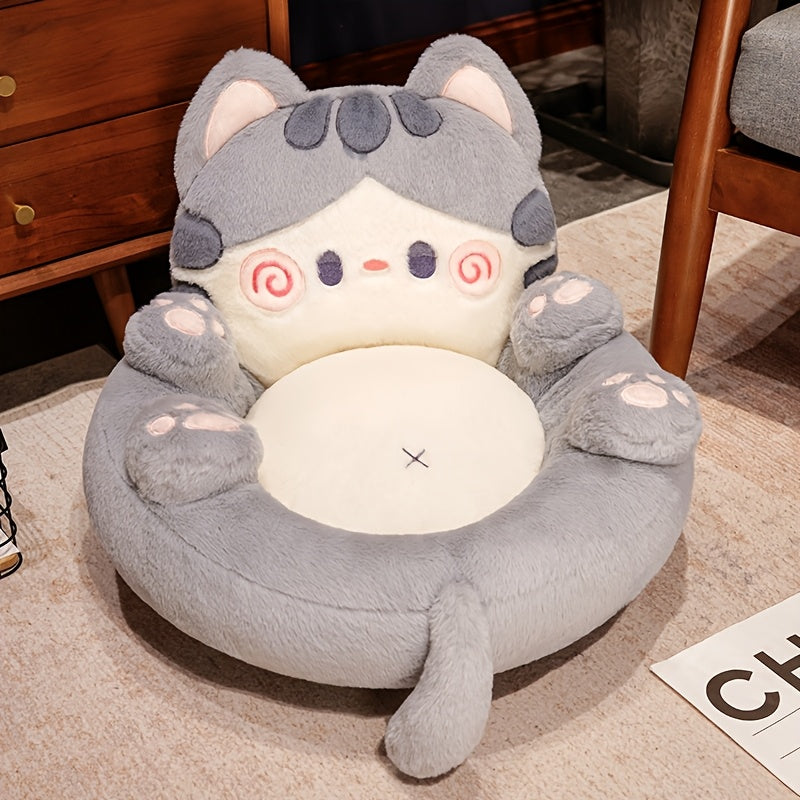 1pc Cozy Plush Cat Lounger Chair