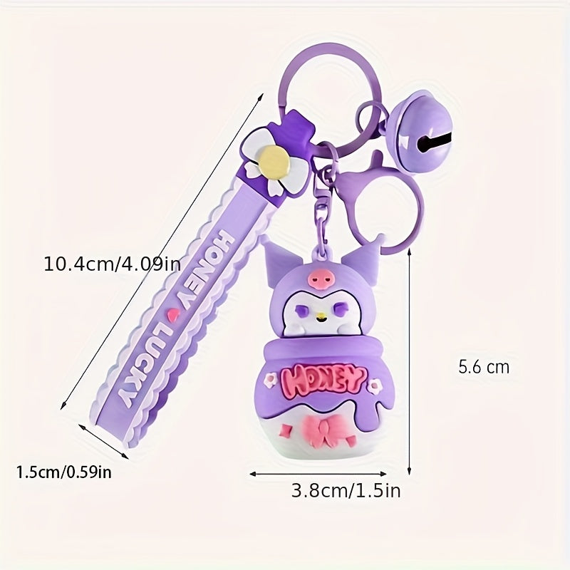 1 pc Sanrio Kuromi My Melody Pochacco Cinnamoroll Kurobo Plush-like Keychain
