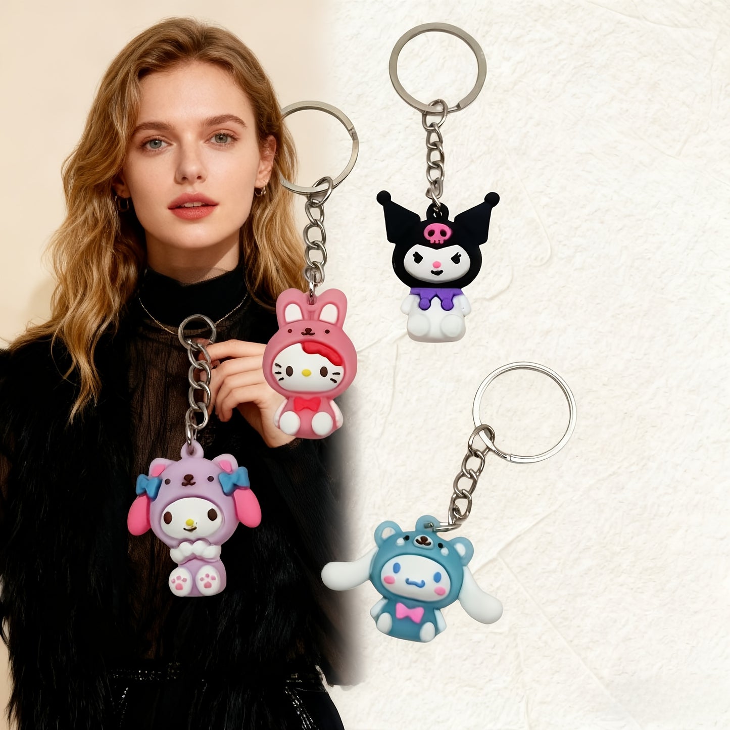8 (set) Keychains Anrio Cartoon Character
