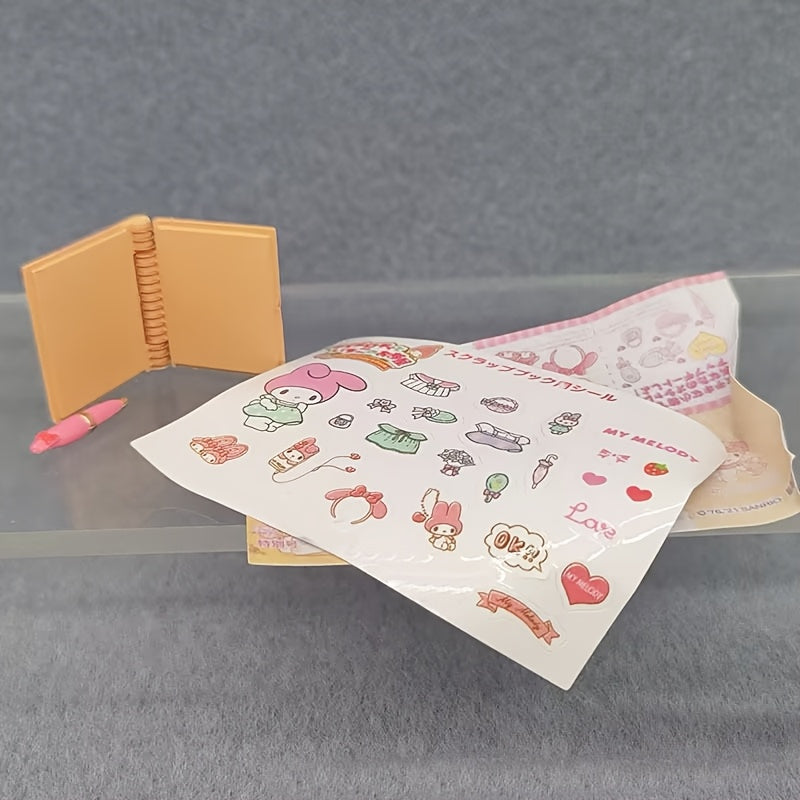 Sanrio Melody Cute Miniature Furniture Mystery Box, Mini Adorable Cartoon Design Collectible Toys for Dollhouse Decor, Birthday&Halloween&Christmas Gifts