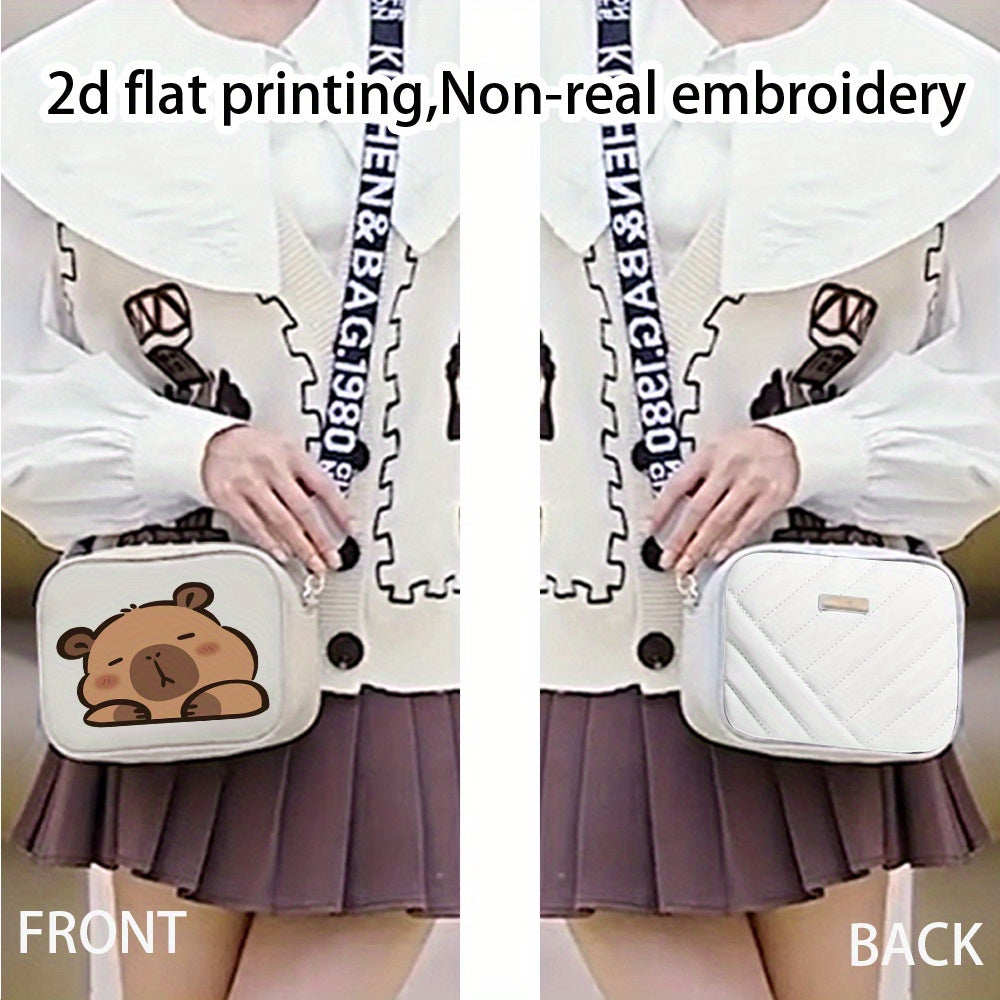 Stylish Capybara Print Crossbody Bag