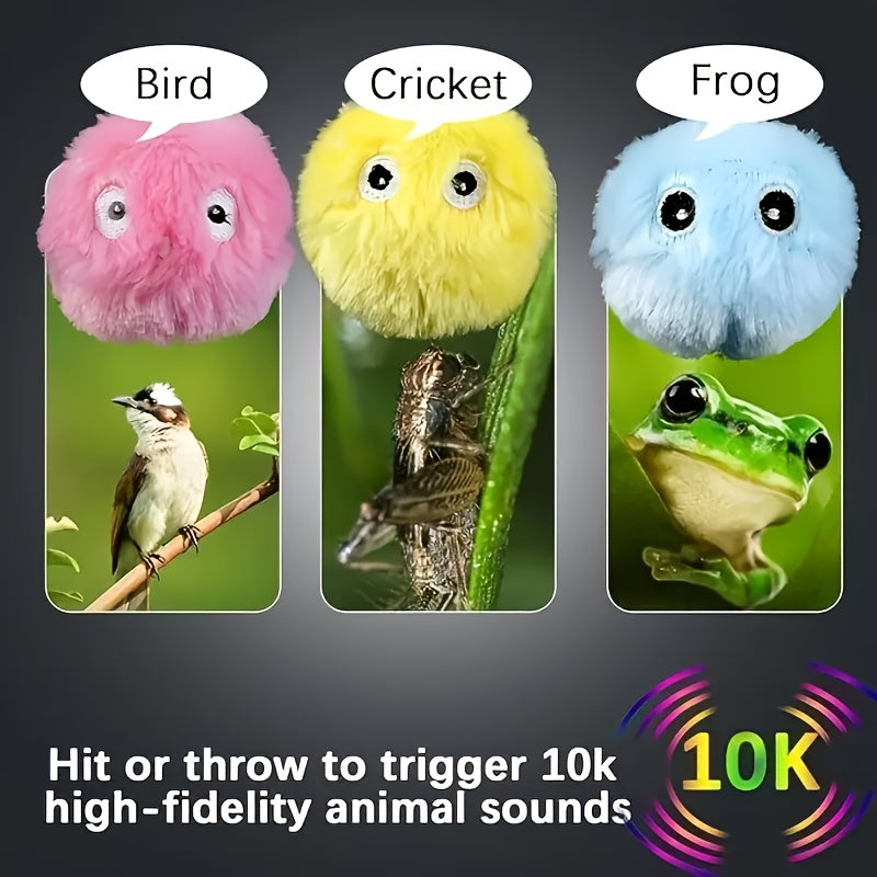 Bal with Sound Cat Toy Ball, Interactive Plush Toy Ball