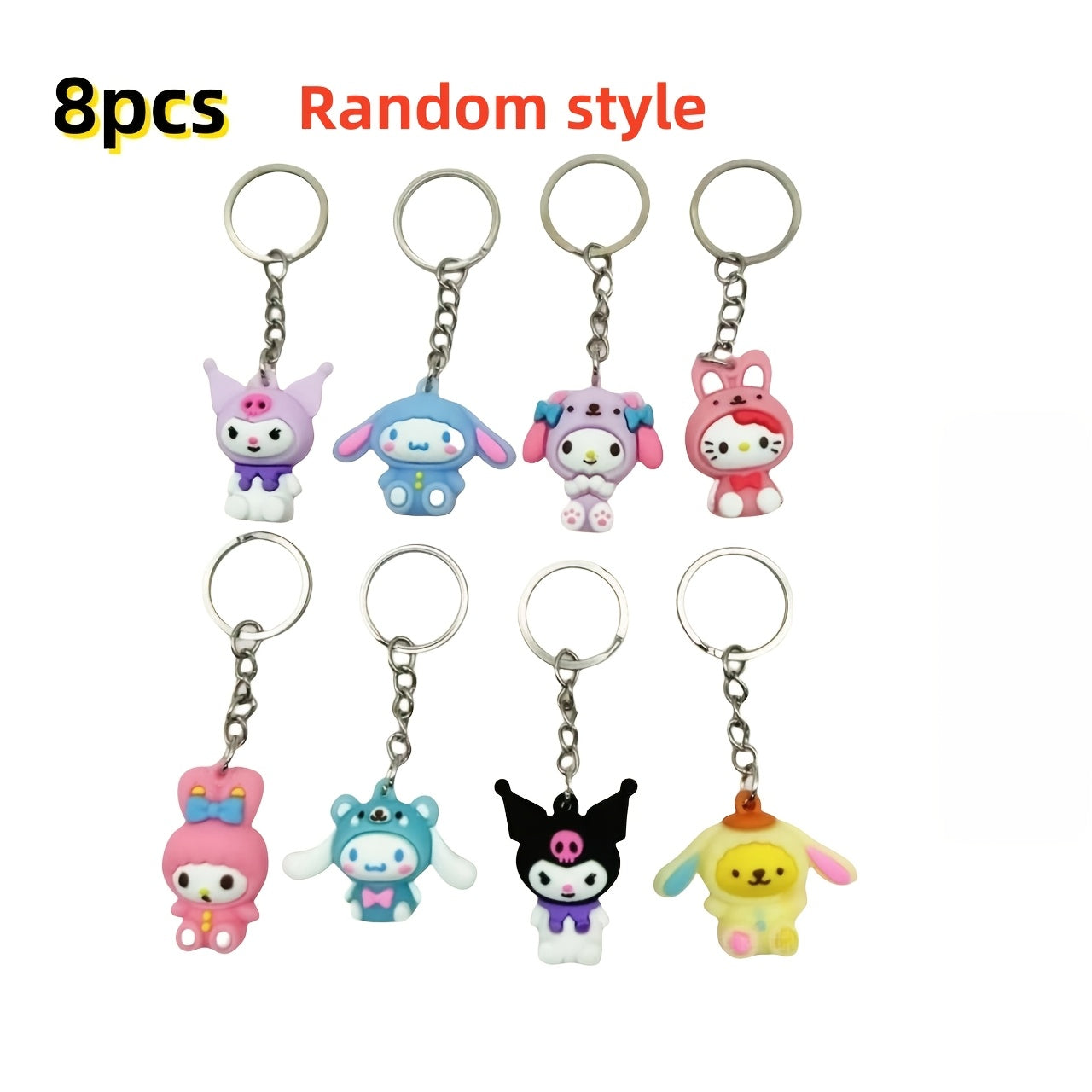 8 (set) Keychains Anrio Cartoon Character
