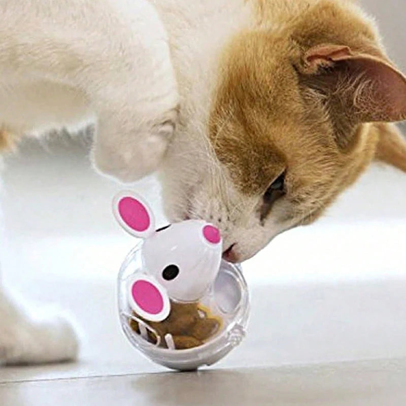 Mouse tumbler leaks food ball pet cat dog leaks food device dog cat interactive play toys