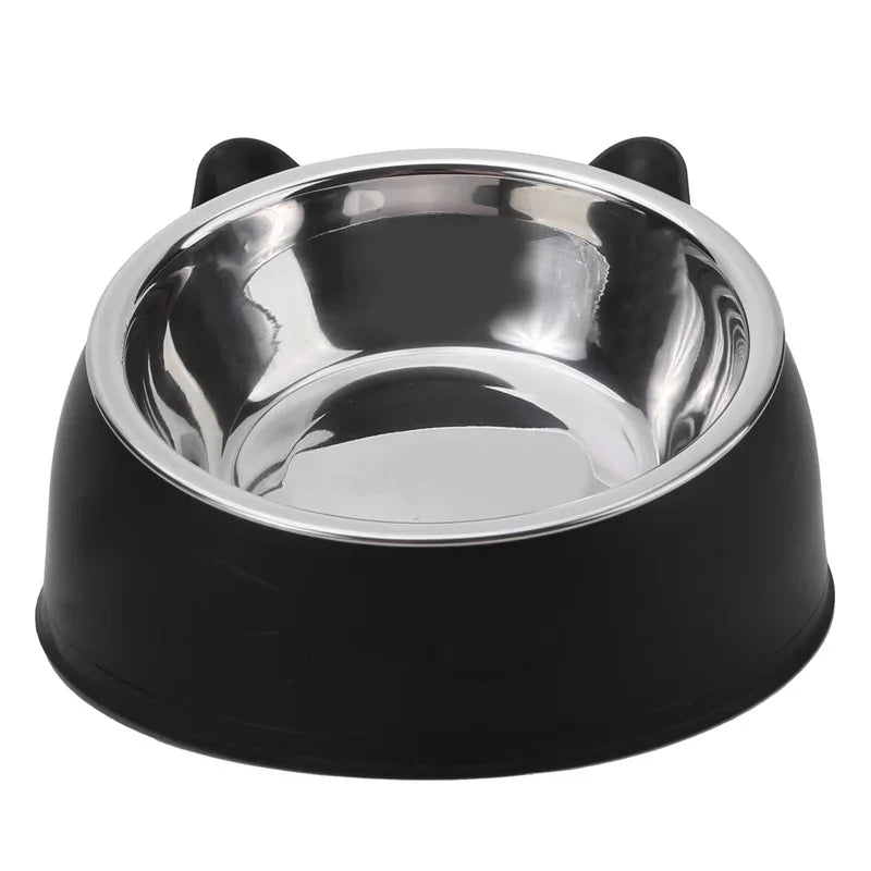 Eco-Friendly1PC Stainless Steel Cat Bowl, 15° Inclined Pet Food Dish with Non-Slip Base, Anti-Choke Feeder for Cats/Kittens/Dogs