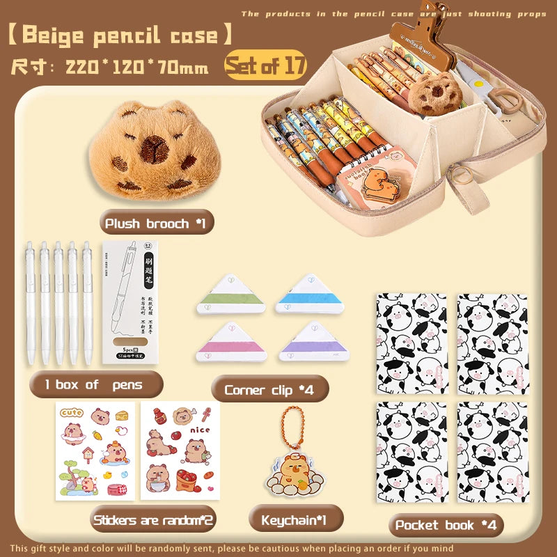 17/31 pce Capybara Pencil Box Set, 5-layer