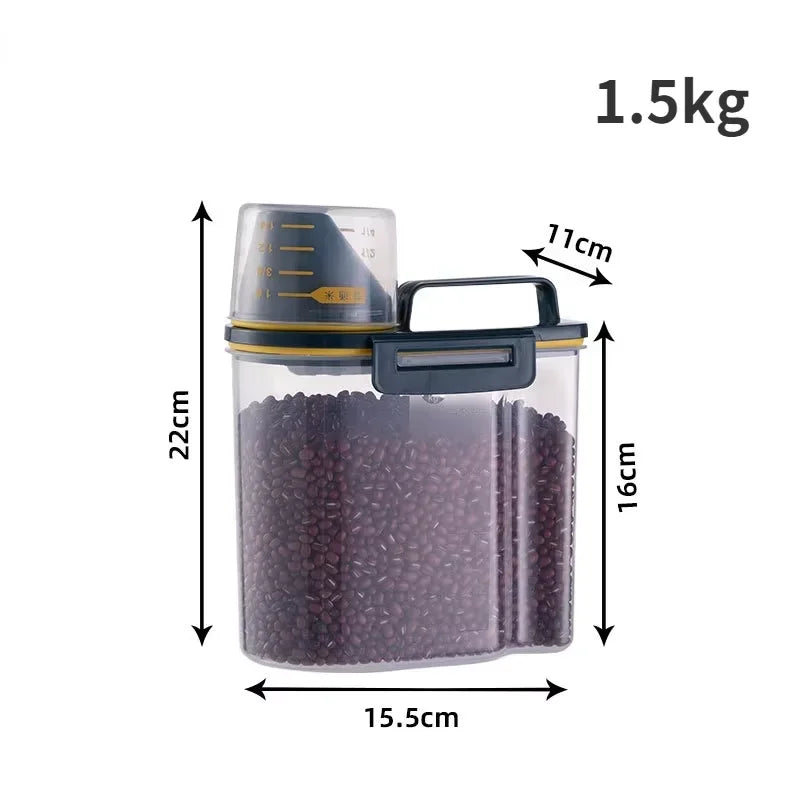 Dog Cat Food Storage Tank with Measuring Cup Container Moisture-proof Sealed Jar Pet Supplies Accessories