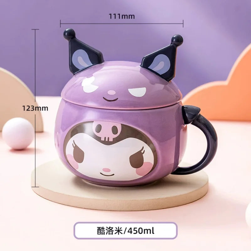 Kawaii Hello Kitty Ceramic Cup Kids Cartoon Cinnamoroll Juice Milk Breakfast Cup Men Female Office Coffee Cup Cute Holiday Gift