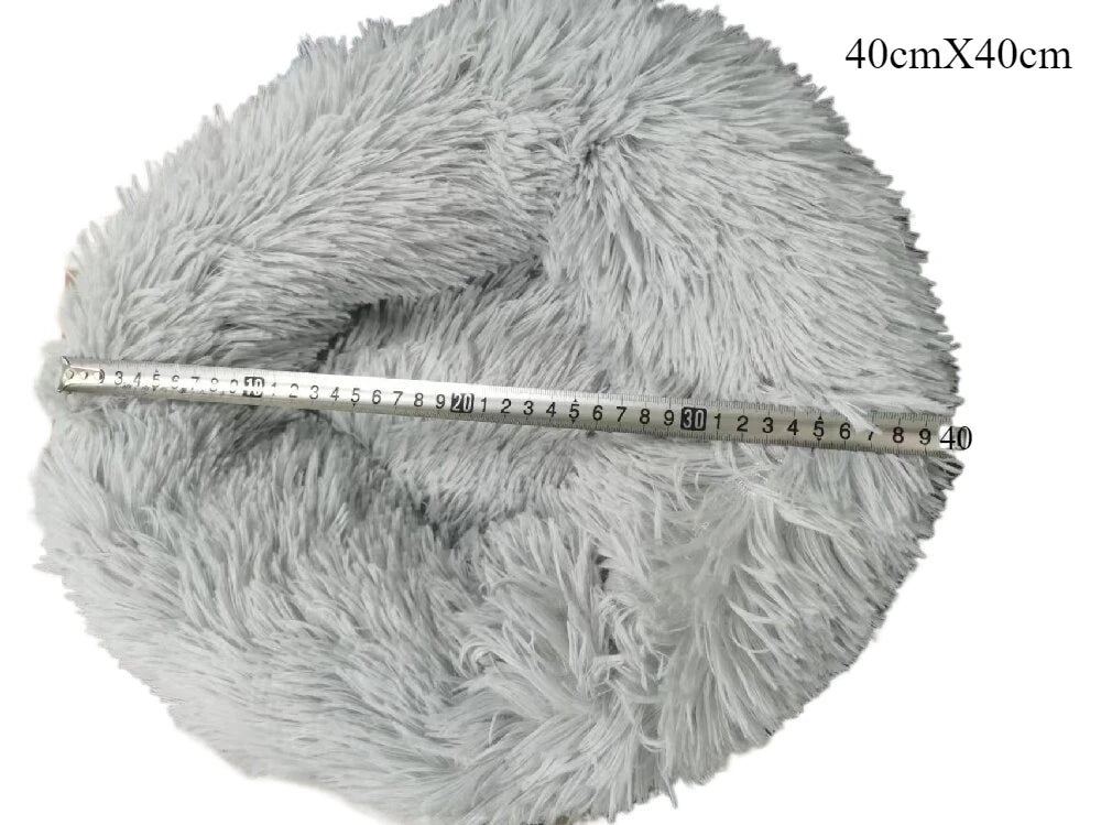 Soft Plush Pet Nest - Warm Washable Round Cat Dog cuddle bed