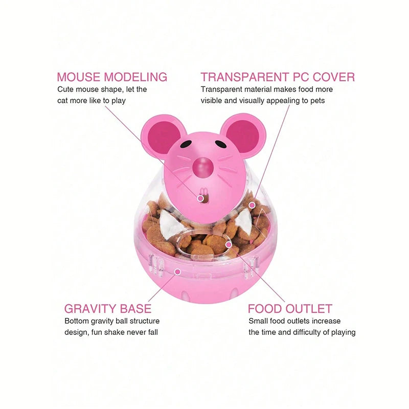 Mouse tumbler leaks food ball pet cat dog leaks food device dog cat interactive play toys