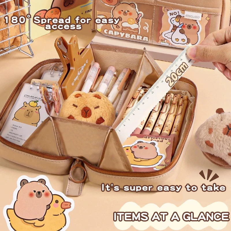 17/31 pce Capybara Pencil Box Set, 5-layer