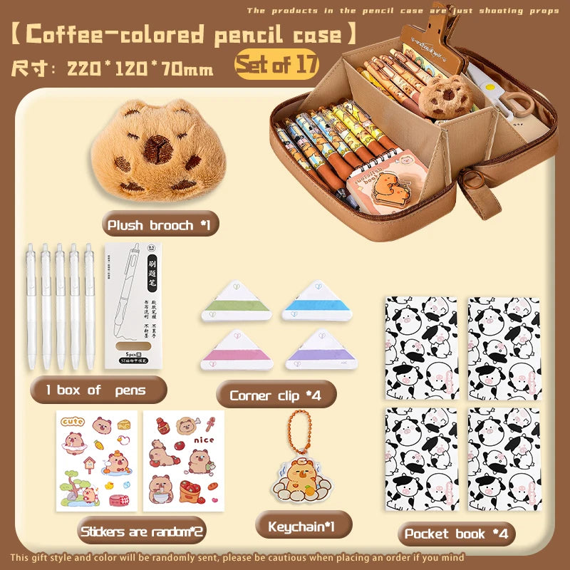 17/31 pce Capybara Pencil Box Set, 5-layer