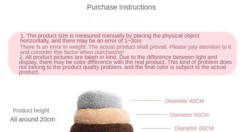 Soft Plush Pet Nest - Warm Washable Round Cat Dog cuddle bed