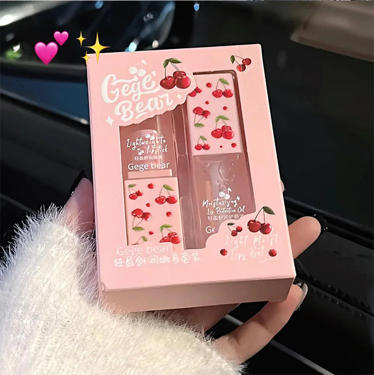 Lip Balm Cherry Hydrating and Lip Oil Set