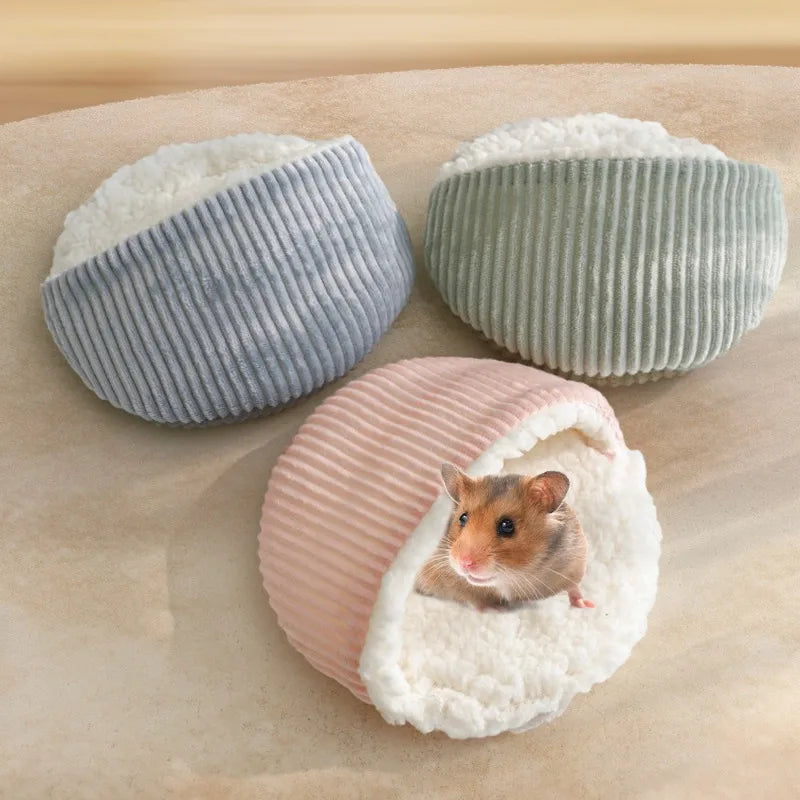 Autumn Winter Warm Solid Fleece Bed Mat Soft Lint Sleep Bed Nest Round Shape for Small Animal Hedgehog Hamster Rabbit Nests Mat