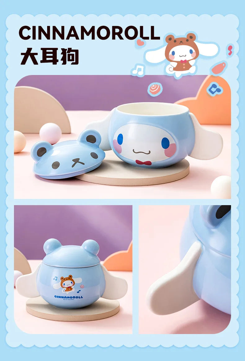 Kawaii Hello Kitty Ceramic Cup Kids Cartoon Cinnamoroll Juice Milk Breakfast Cup Men Female Office Coffee Cup Cute Holiday Gift