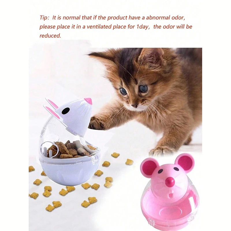 Mouse tumbler leaks food ball pet cat dog leaks food device dog cat interactive play toys
