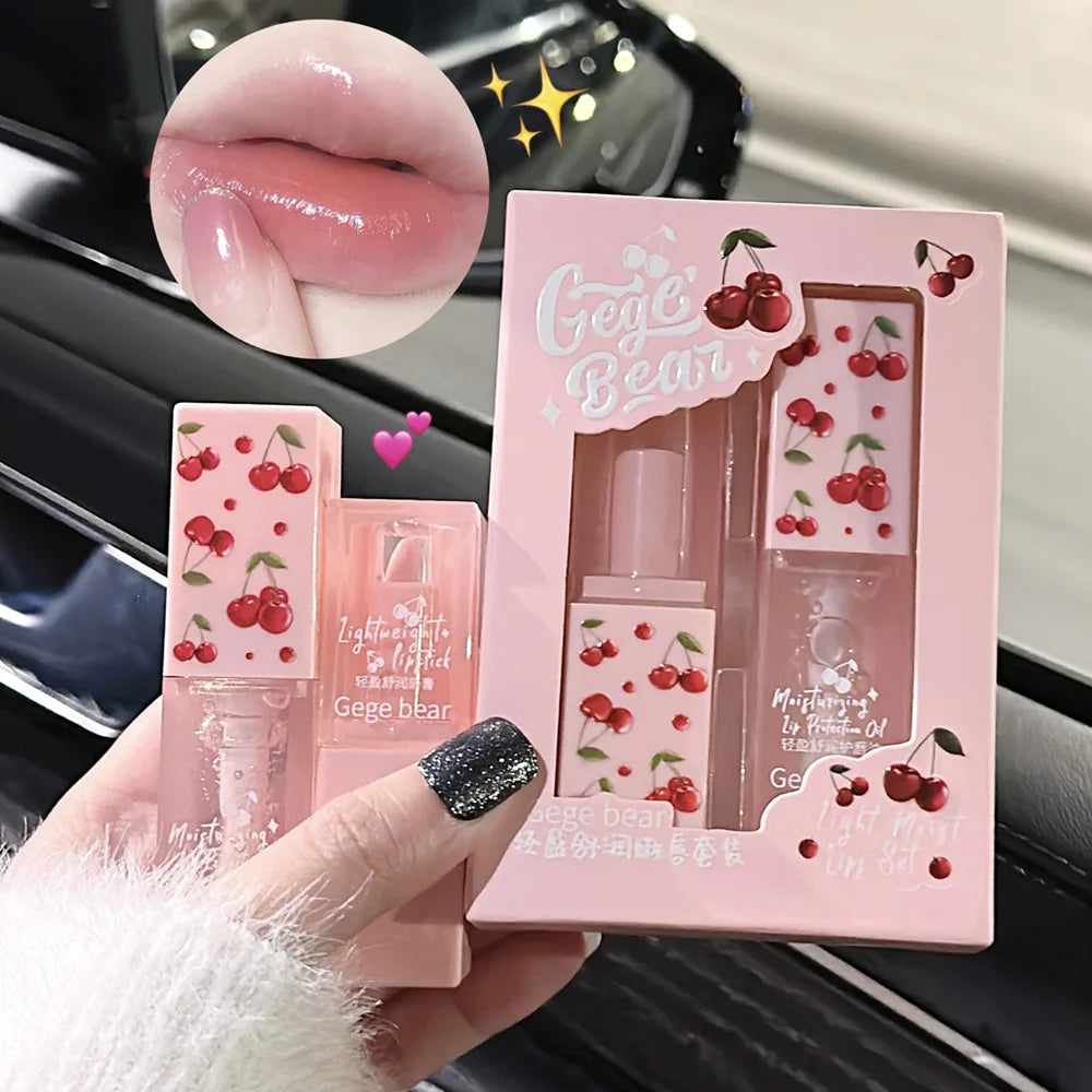 Lip Balm Cherry Hydrating and Lip Oil Set
