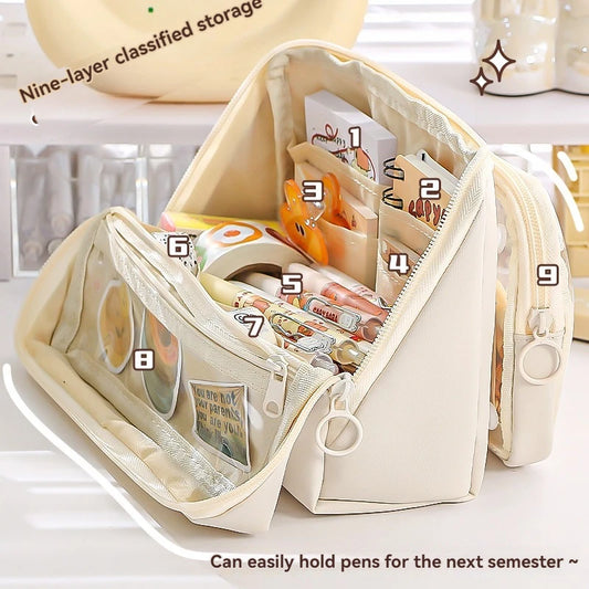 Nine Layer Large Capacity Pencil Case Simple And Multi Functional Pencil Box For Primary And Junior High School Students