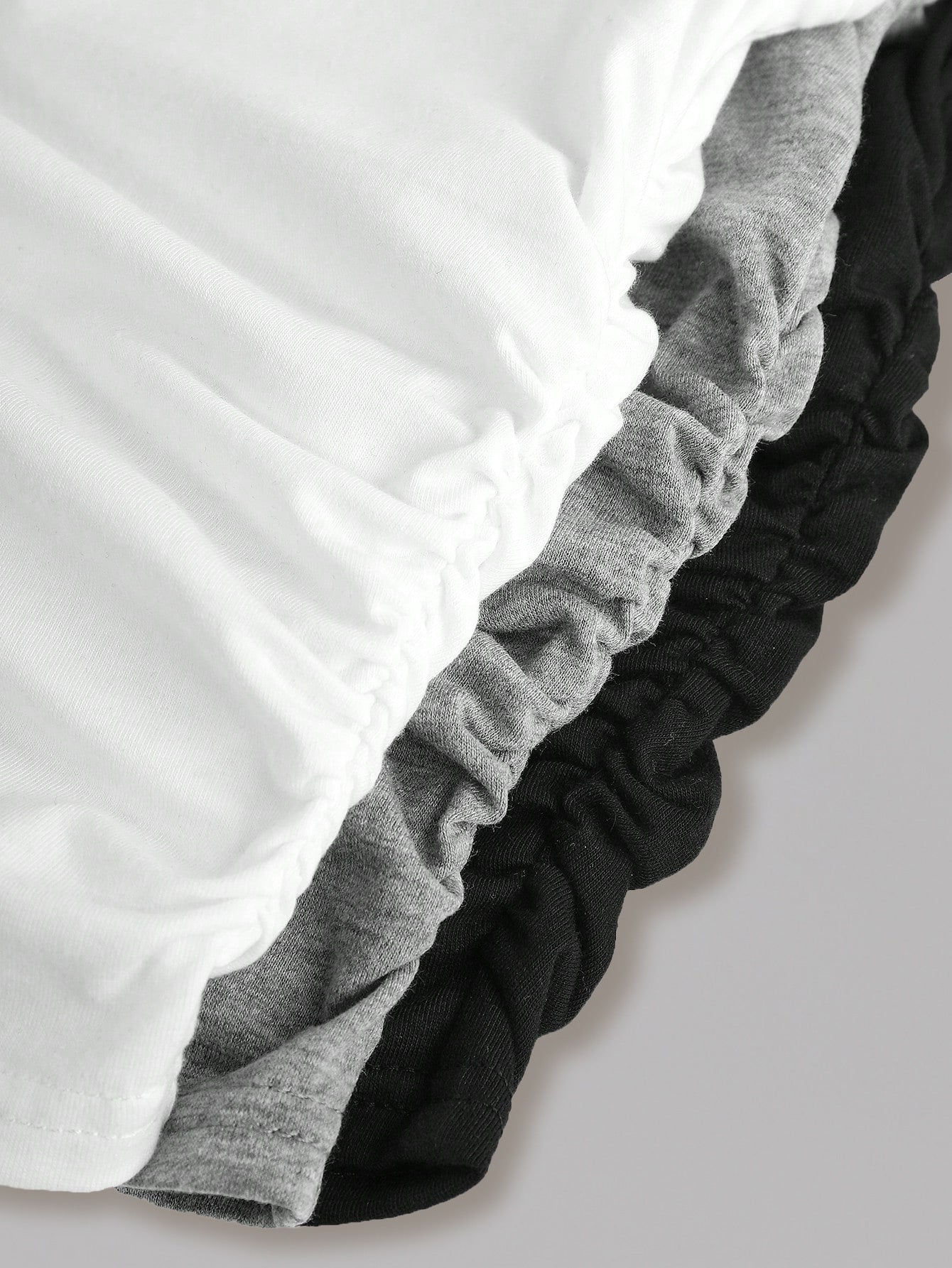 3pcs Set Teen Girl Summer Fashion Sports V-Neck Tight-Fitting Top T-Shirt Outing Versatile Black White Gray Outerwear Clothing, for Teenager