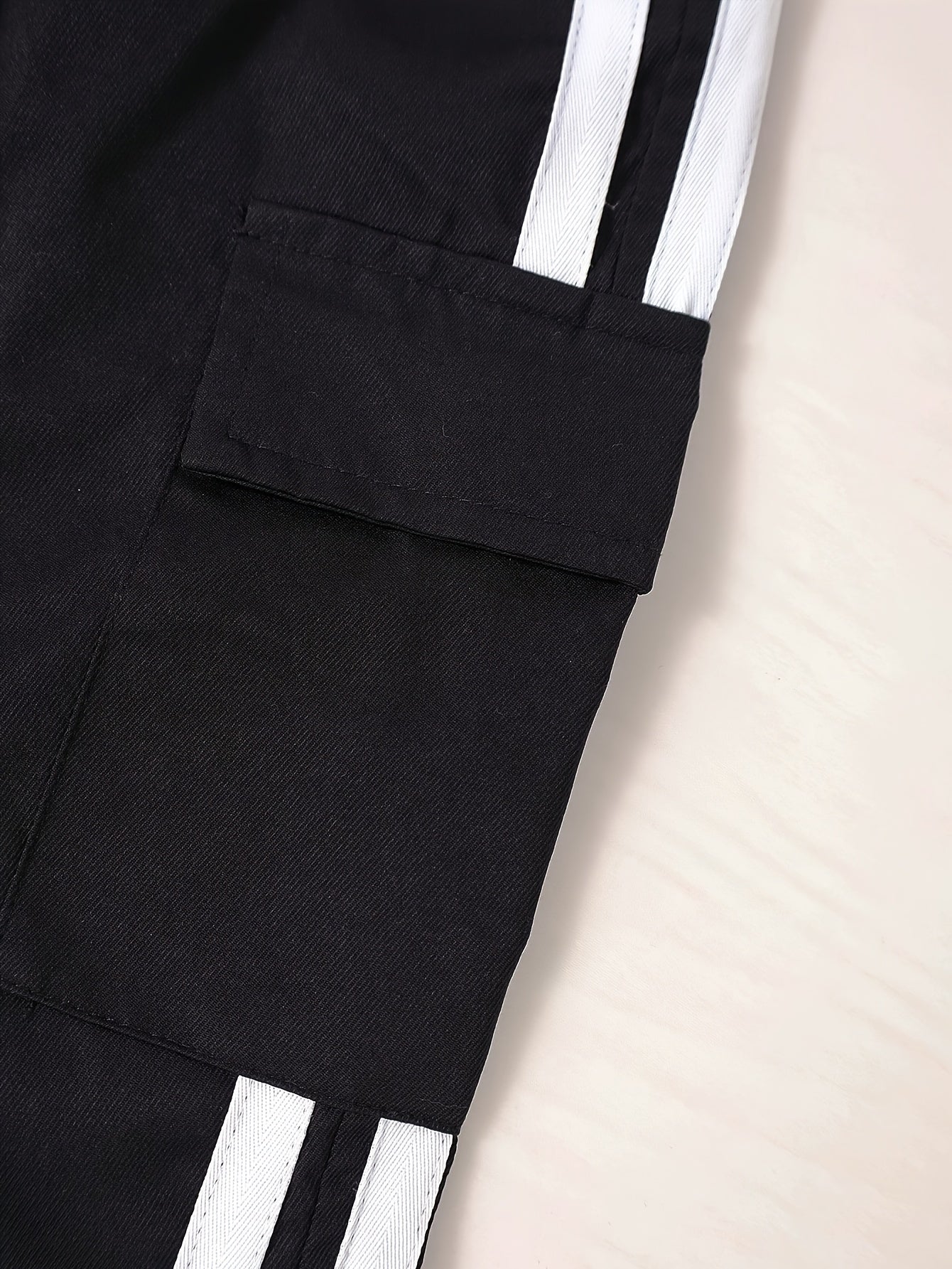 1pc Girls' Youth Cargo Pants - Non-Stretch Work Trousers with Utility Pockets, Elastic Waistband, All-Season Loose Fit Pants for Teens & Young (School, Outdoor, Everyday) - Machine Washable, Outdoor Activities, Streetwear Fas