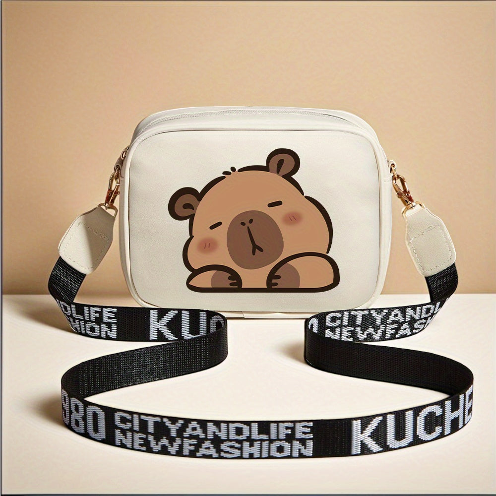 Stylish Capybara Print Crossbody Bag