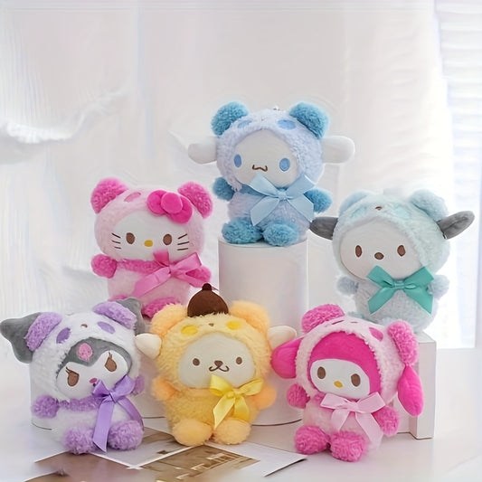 1pc Cute Sanrio Plush Dog Toy Cinnamoroll Hello Kitty Artificial Jade Pomeranian Pug Teddy Bear Cartoon Themed Chewable Doll Ideal Gift for Friends