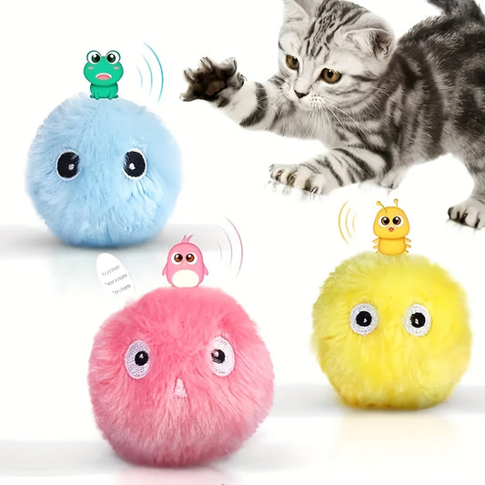 Bal with Sound Cat Toy Ball, Interactive Plush Toy Ball