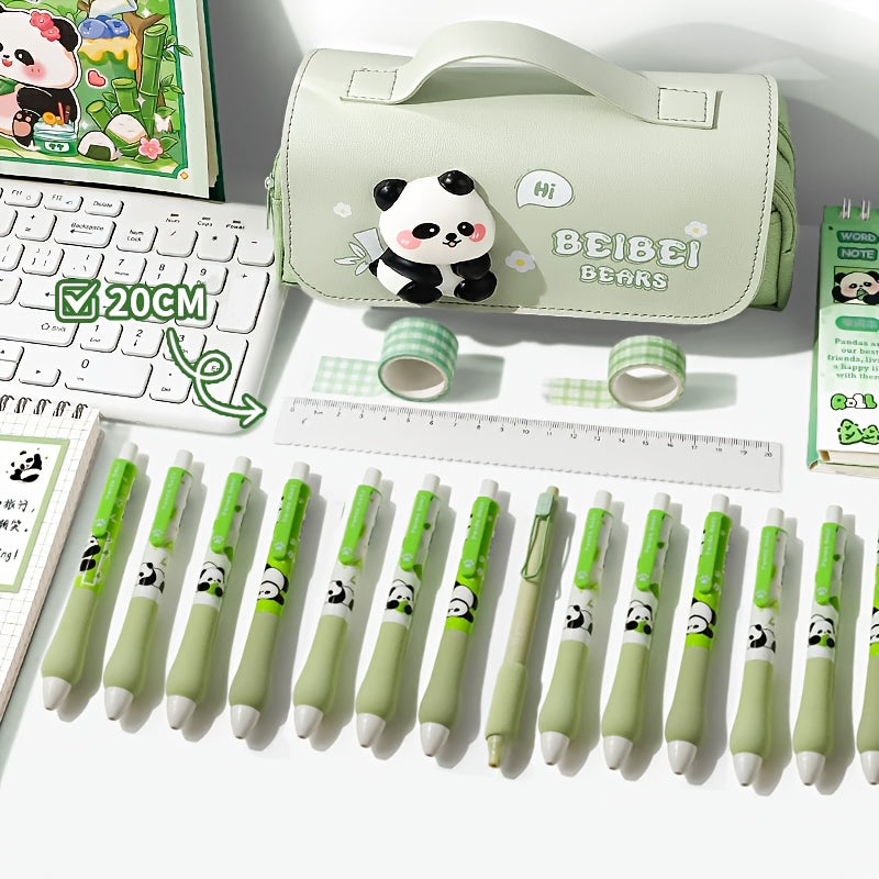 Squeeze It! Trendy Pencil Case, Large Capacity Multi-Functional Stationery Box for Desk Organization - Five Styles: Cute Sloths, Pandas & Kittens (Unisex)