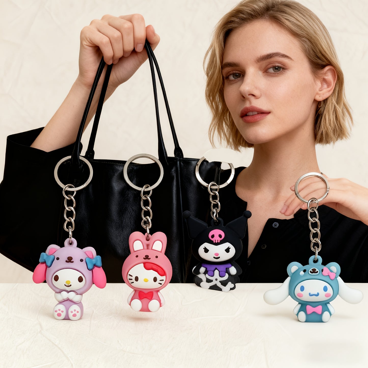 8 (set)  Keychains  Anrio Cartoon Character