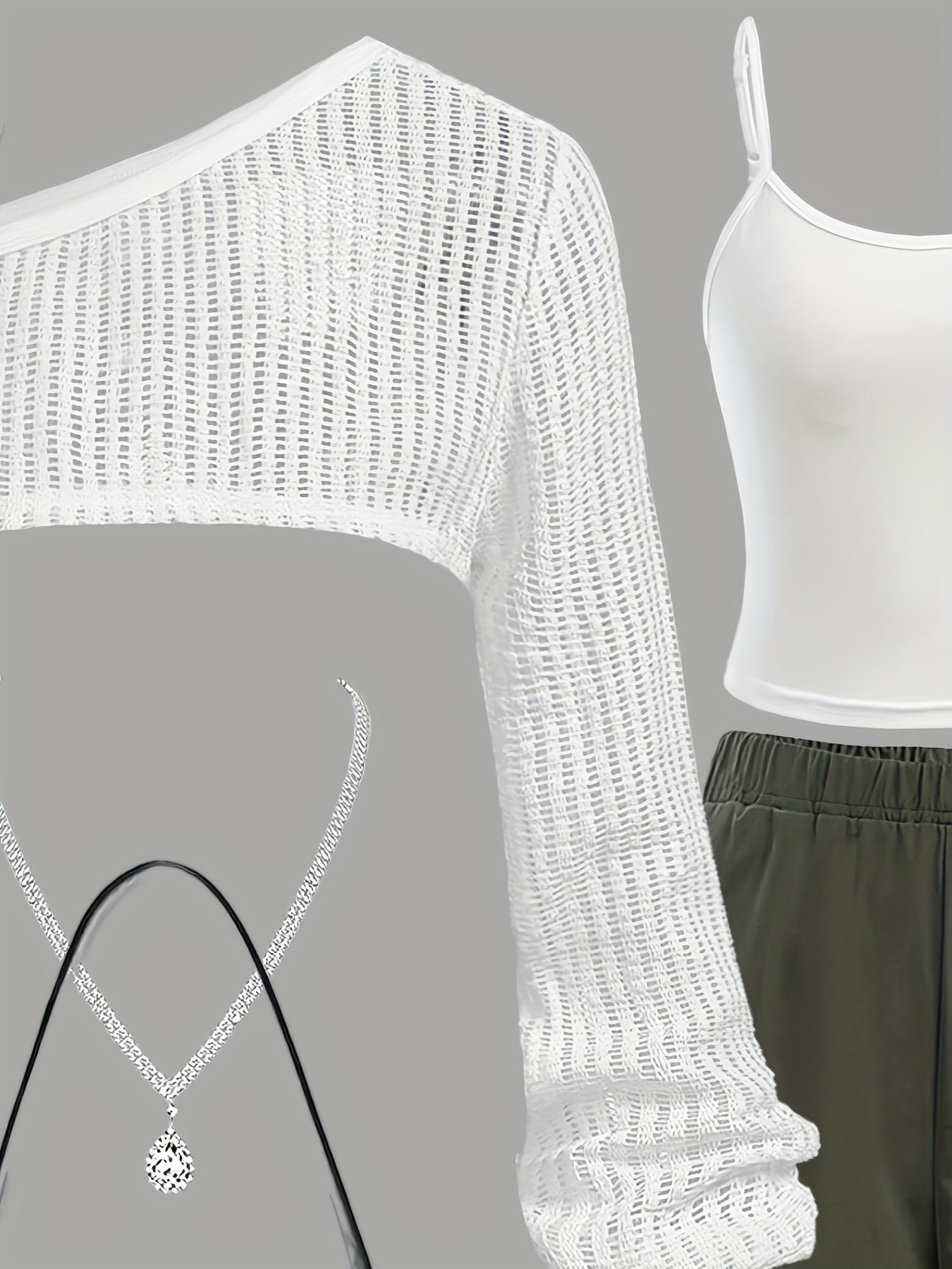 Youth 3pcs Set: Casual Mesh Top + Vest + Cargo Pants for Autumn/Winter, Perfect for Outdoor, for Teenager