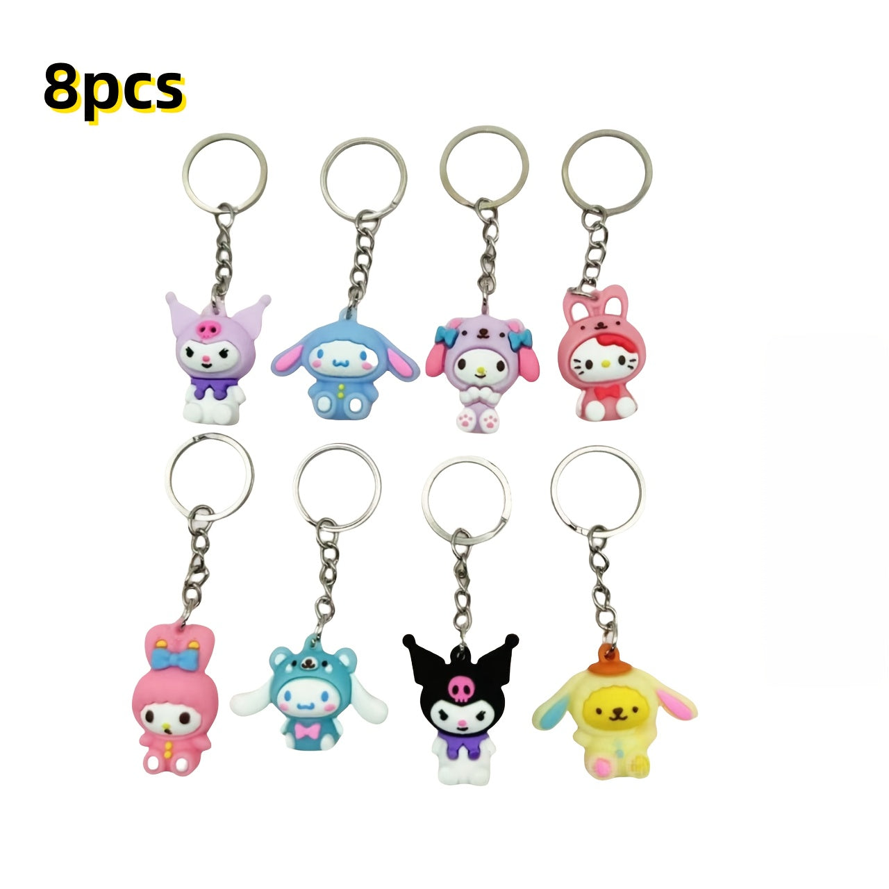 8 (set)  Keychains  Anrio Cartoon Character