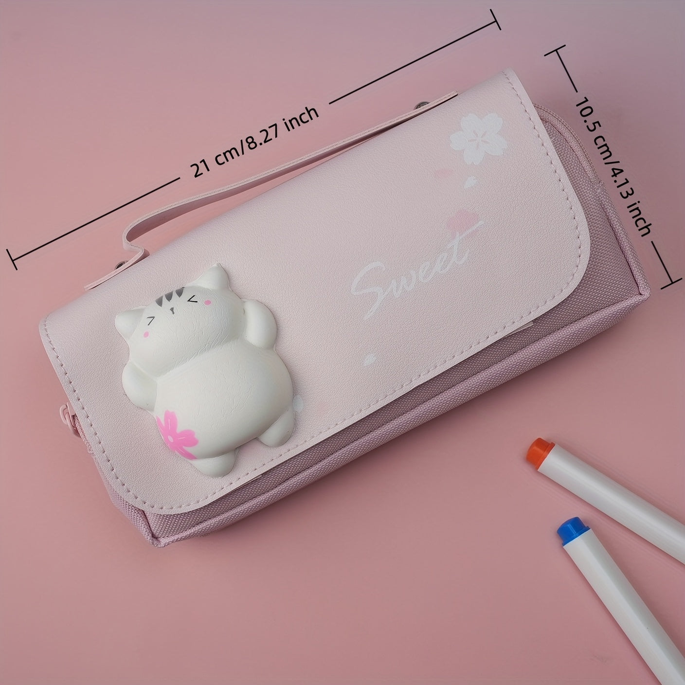 Squeeze It! Trendy Pencil Case, Large Capacity Multi-Functional Stationery Box for Desk Organization - Five Styles: Cute Sloths, Pandas & Kittens (Unisex)