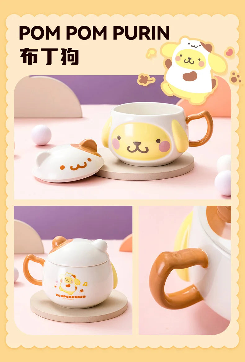 Kawaii Hello Kitty Ceramic Cup Kids Cartoon Cinnamoroll Juice Milk Breakfast Cup Men Female Office Coffee Cup Cute Holiday Gift