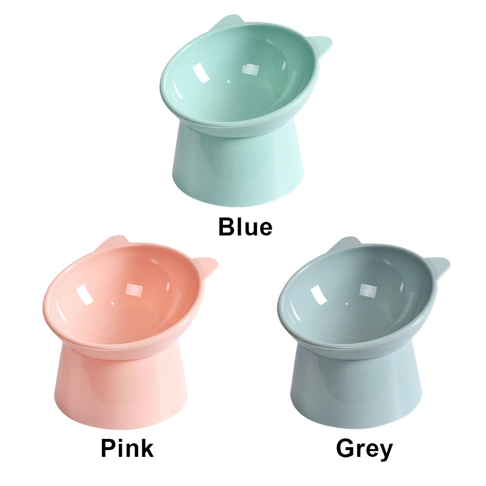 Tilted Cat Food Bowl Elevated Cat Bowl Ergonomic Cat Food Dish Anti Vomiting Plastic Feeding Bowl Non Slip for Flat- Faced Cats
