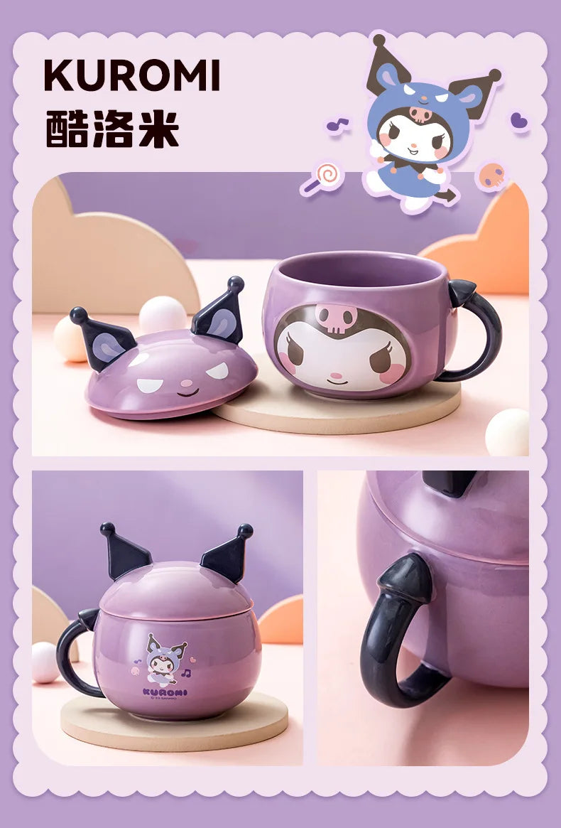 Kawaii Hello Kitty Ceramic Cup Kids Cartoon Cinnamoroll Juice Milk Breakfast Cup Men Female Office Coffee Cup Cute Holiday Gift