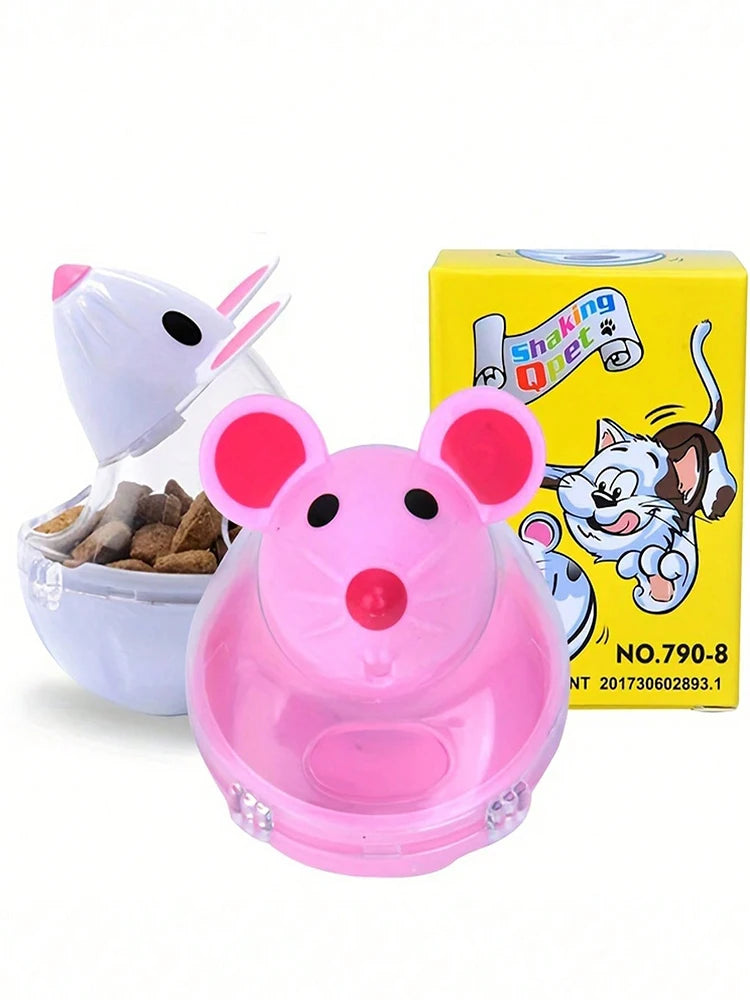 Mouse tumbler leaks food ball pet cat dog leaks food device dog cat interactive play toys
