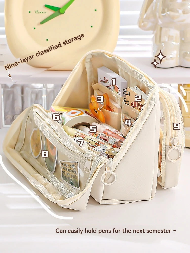 Nine Layer Large Capacity Pencil Case Simple And Multi Functional Pencil Box For Primary And Junior High School Students