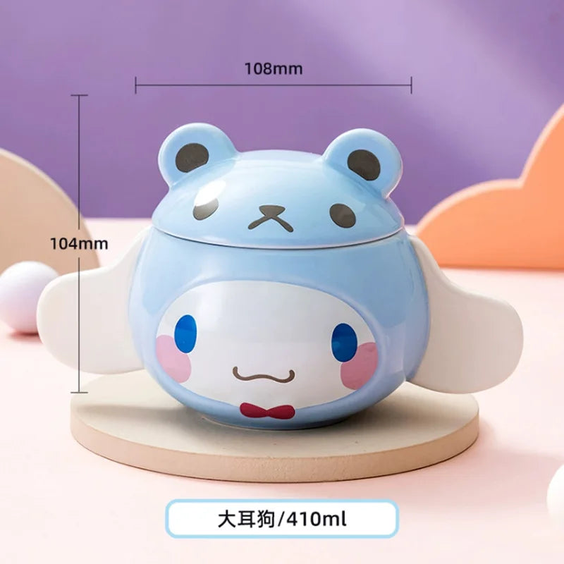 Kawaii Hello Kitty Ceramic Cup Kids Cartoon Cinnamoroll Juice Milk Breakfast Cup Men Female Office Coffee Cup Cute Holiday Gift