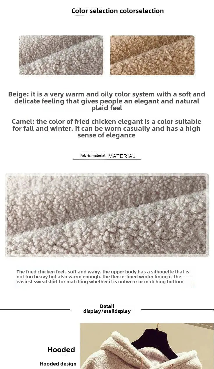 Thickened Lamb Velvet Set Women's Autumn Winter New Embroidery Sweatshirt Women plus Wool Wide Leg Pants Women Two Piece Set