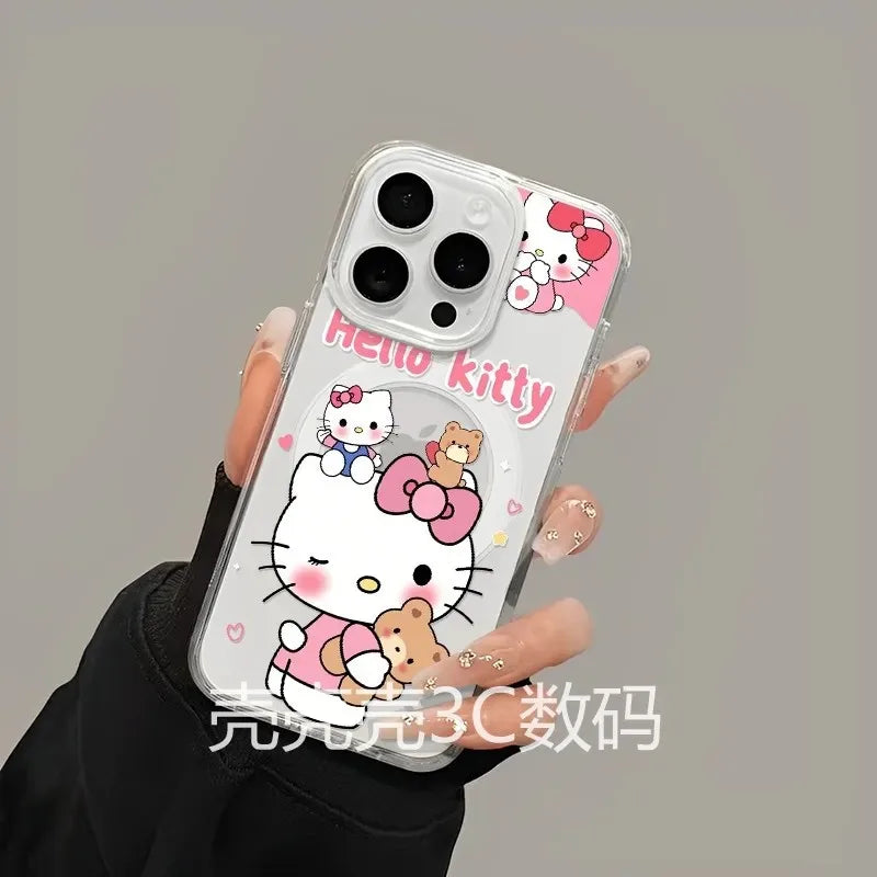 Pink Kitty Whites Magnetic iPhone Case - Soft Clear TPU Cover