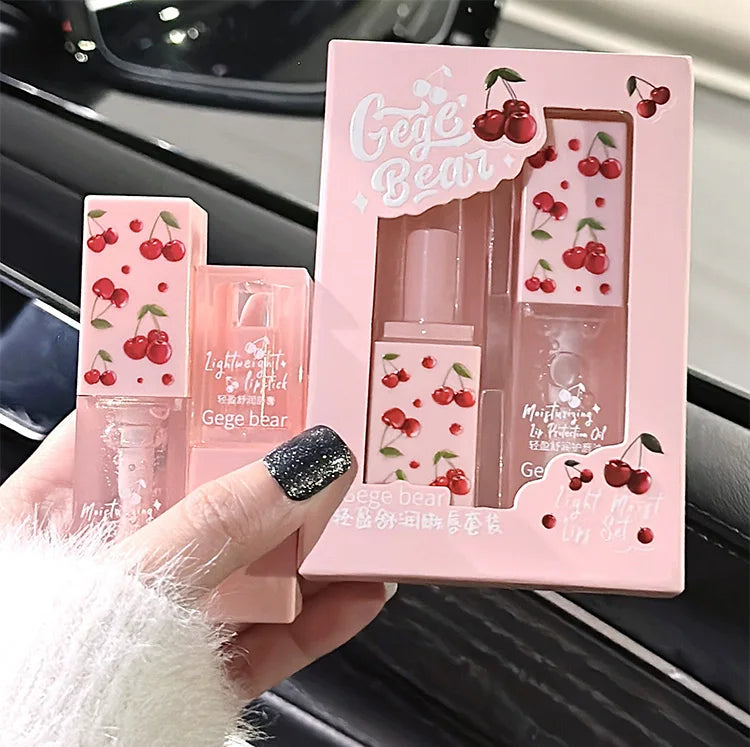 Lip Balm Cherry Hydrating and Lip Oil Set