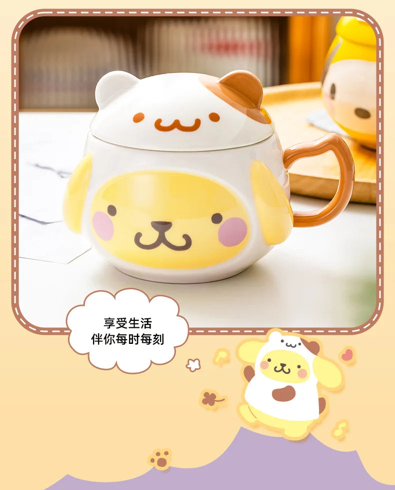 Kawaii Hello Kitty Ceramic Cup Kids Cartoon Cinnamoroll Juice Milk Breakfast Cup Men Female Office Coffee Cup Cute Holiday Gift