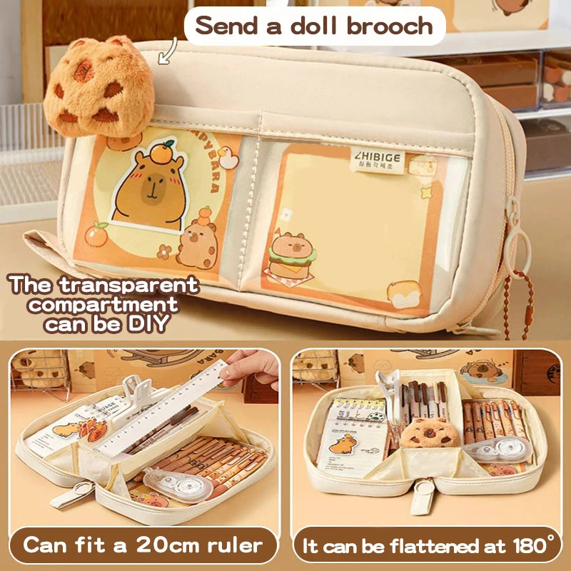 17/31 pce Capybara Pencil Box Set, 5-layer