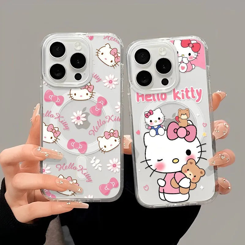Pink Kitty Whites Magnetic iPhone Case - Soft Clear TPU Cover