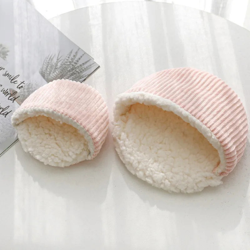 Autumn Winter Warm Solid Fleece Bed Mat Soft Lint Sleep Bed Nest Round Shape for Small Animal Hedgehog Hamster Rabbit Nests Mat