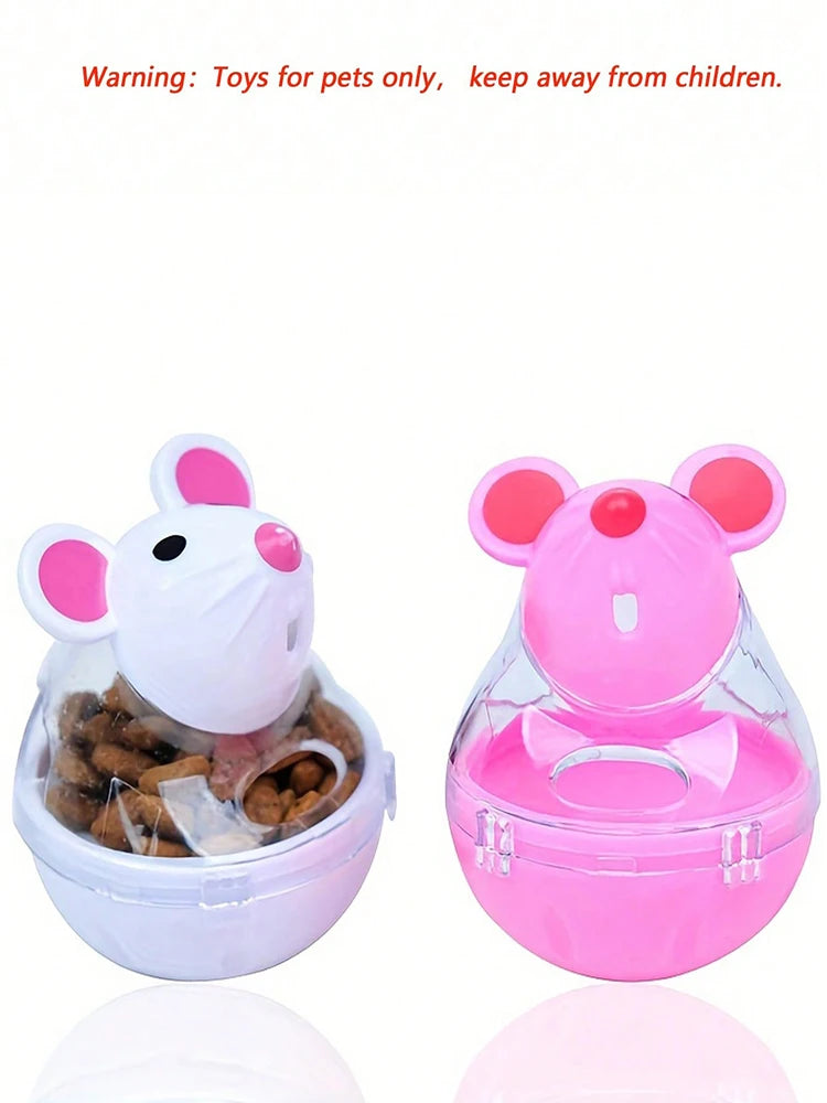 Mouse tumbler leaks food ball pet cat dog leaks food device dog cat interactive play toys