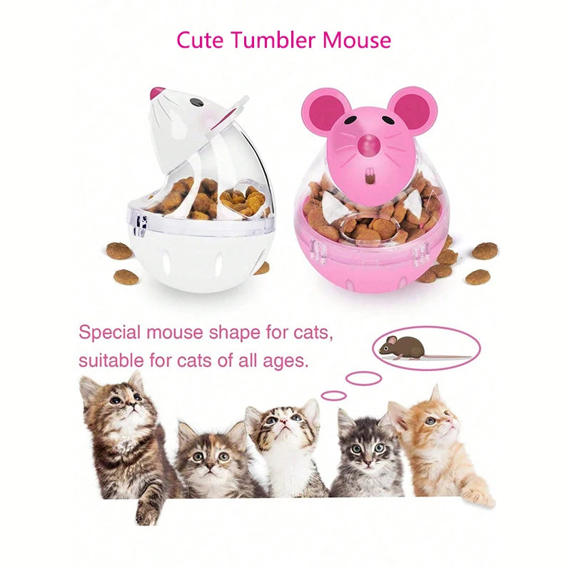 Mouse tumbler leaks food ball pet cat dog leaks food device dog cat interactive play toys