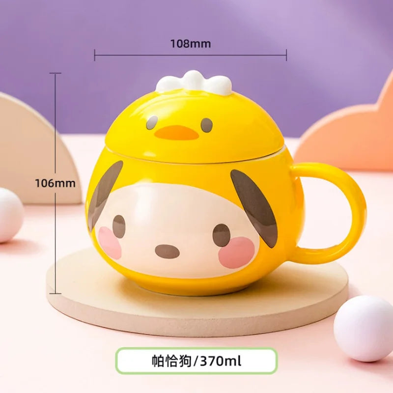 Kawaii Hello Kitty Ceramic Cup Kids Cartoon Cinnamoroll Juice Milk Breakfast Cup Men Female Office Coffee Cup Cute Holiday Gift