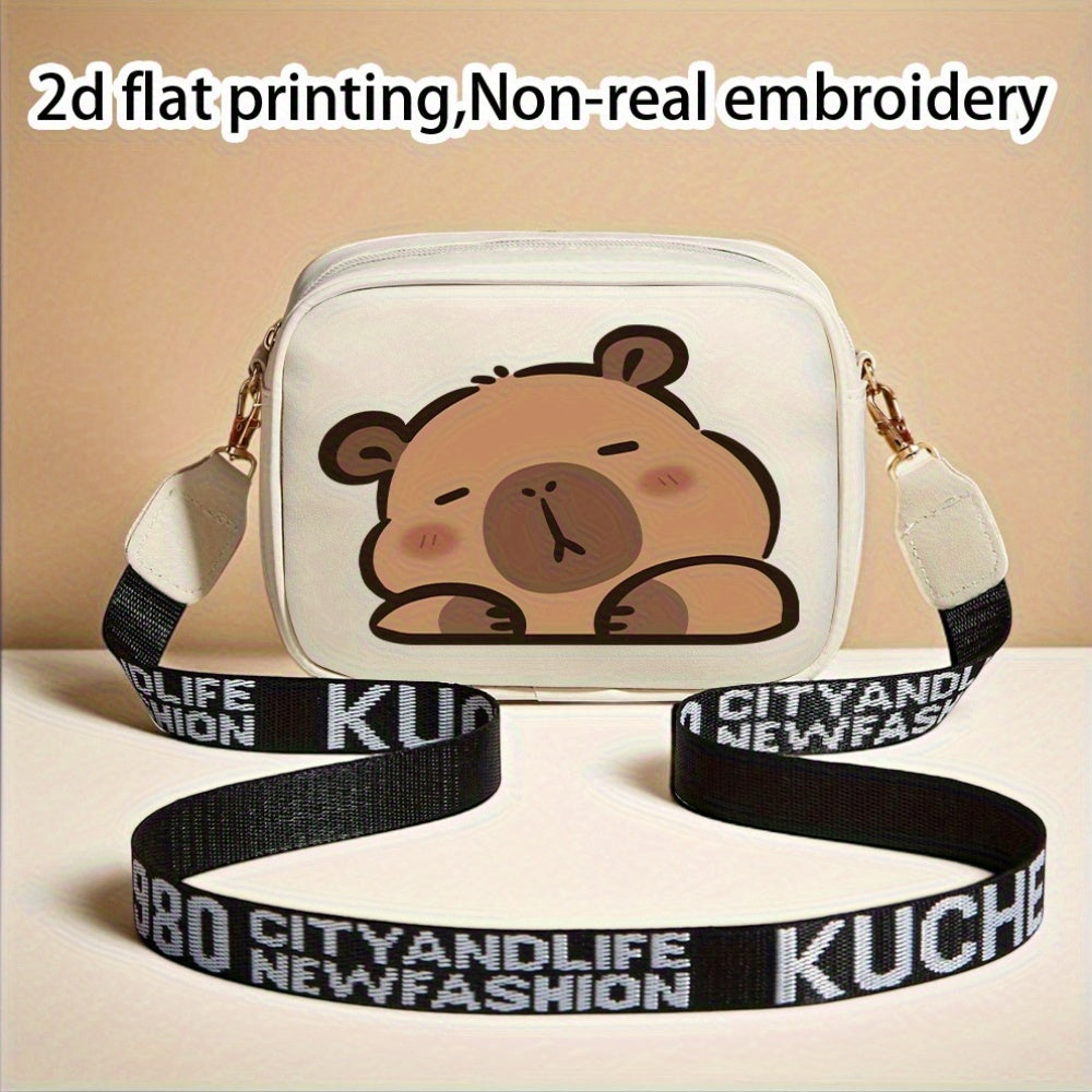 Stylish Capybara Print Crossbody Bag